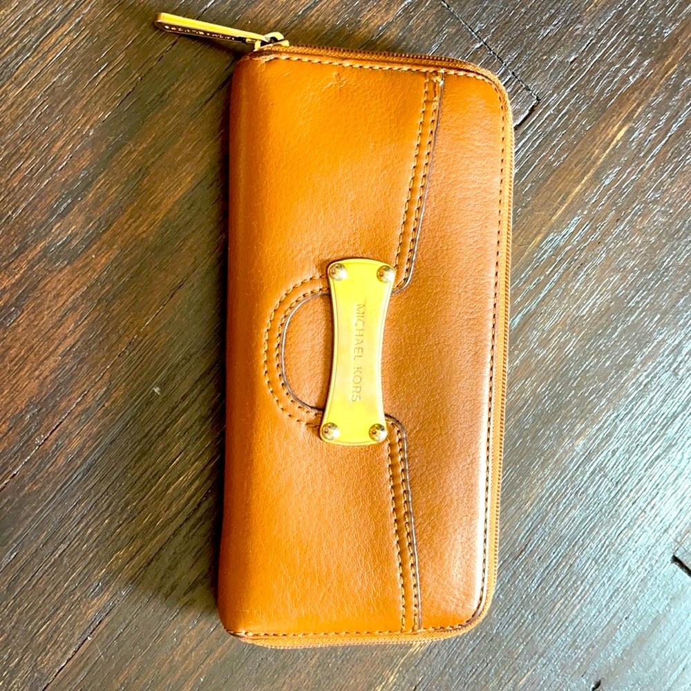 Light brown Michael Kors wallet.